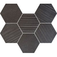 Tubądzin Horizon mozaika ścienna hex black 28,9x22,1cm MS-01-202-0289-0221-1-013