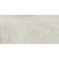 Opoczno Newstone White Steptread stopnica podłogowa 29,8x59,8 cm biały mat