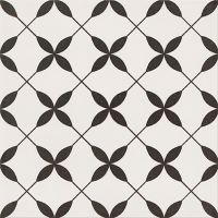 Opoczno Patchwork Concept Clover Black Pattern płytka ścienno-podłogowa 29,8x29,8 cm biały połysk