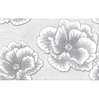 Cersanit Ferrata grey inserto flower dekor ścienny 25x40 cm szary połysk