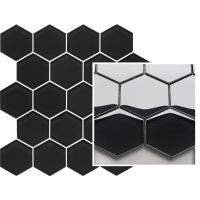 Paradyż mozaika ścienna 22x25,5 cm uniwersalna prasowana hexagon czarna