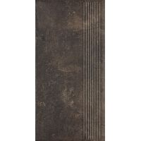 Paradyż Scandiano stopnica 30x60 cm prosta STR brązowy mat