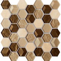 Tubądzin Drops stone brown hex mozaika ścienna 29,8x30 cm