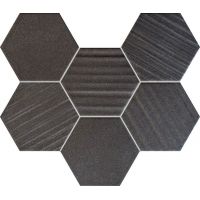 Tubądzin Horizon hex black mozaika ścienna 28,9x22,1 cm