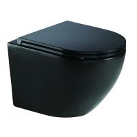 Aquavea Polus miska WC z deską wolnoopadającą wisząca bez kołnierza czarny mat POLUSC