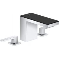 Axor MyEdition EcoSmart bateria umywalkowa stojąca 3-otworowa chrom/czarne szkło 47070600