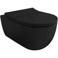 Bocchi V-Tondo miska WC wisząca bez kołnierza Clean Plus+ czarny mat 1386-004-0129