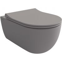 Bocchi V-Tondo miska WC wisząca bez kołnierza Clean Plus+ szary mat 1417-006-0129