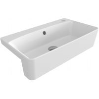 Bocchi Milano umywalka 50x30 cm półblatowa prostokątna Clean Plus+ biały połysk 1527-001-0199