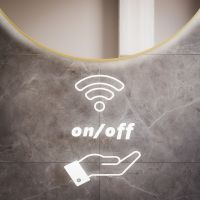 Baltica Design Tiny Border Bright lustro 90x90 cm białe barwa ciepła z włącznikiem bezdotykowym i matą grzewczą