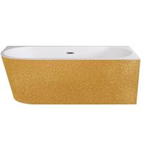 Besco Zoya Glam wanna wolnostojąca 150x75 cm przyścienna prawa biały połysk/złoty #WA-150-ZPZP