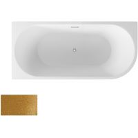 Besco Zoya Glam wanna wolnostojąca 150x75 cm przyścienna lewa biały połysk/złoty #WA-150-ZLZL