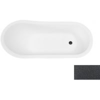 Besco Olaya Glam wanna wolnostojąca 160x68 cm owalna biały połysk/grafit/chrom #WAO-160-GGC