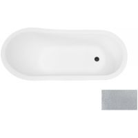 Besco Olaya Glam wanna wolnostojąca 160x68 cm owalna biały połysk/srebrny/złoty #WAO-160-GSG