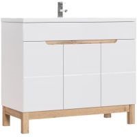 Comad Bali White szafka 100 cm podumywalkowa stojąca biały połysk/dąb BALIWHITE825-100CMFSC