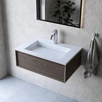 Cristalstone Linea Ideal umywalka 70x45 cm prostokątna wpuszczana biała U700-MCOLC/CR