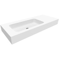 Cristalstone Linea Simpla umywalka 110x45 cm prostokątna ścienna-z blatem biała U1100-MBLOT/BO