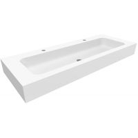 Cristalstone Linea Simpla umywalka 120x45 cm prostokątna ścienna biała U1200-MOT