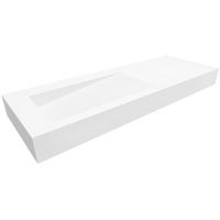 Cristalstone Linea Ideal umywalka 130x45 cm ścienna prostokątna biały U1300-MBLOLB/BO
