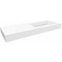 Cristalstone Linea Ideal umywalka 130x45 cm ścienna prostokątna biały U1300-MBPOLC/BO