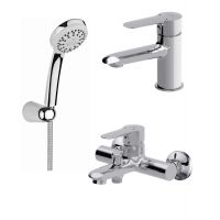 Cersanit Lumi zestaw baterii 3w1 bateria umywalkowa i wannowa z zestawem prysznicowym Modi chrom S952-017
