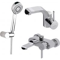 Cersanit Luvio zestaw baterii 3w1 bateria umywalkowa i wannowa z zestawem prysznicowym Lano chrom S952-019
