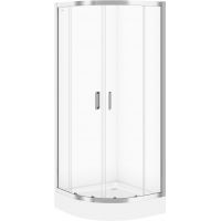 Cersanit Arteco kabina prysznicowa 80x80 cm półokrągła chrom/szkło przezroczyste S157-001