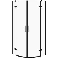 Cersanit City kabina prysznicowa 90x90 cm półokrągła czarny mat/szkło przezroczyste S584-071