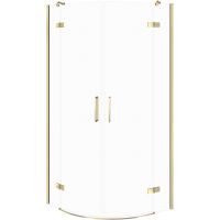 Cersanit City kabina prysznicowa 80x80 cm półokrągła złoty połysk/szkło przezroczyste S584-074