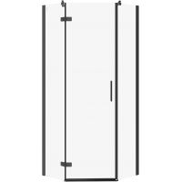 Cersanit City kabina prysznicowa 80x80 cm pięciokątna lewa czarny mat/szkło przezroczyste S584-078