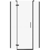 Cersanit City kabina prysznicowa 90x90 cm pięciokątna lewa czarny mat/szkło przezroczyste S584-083