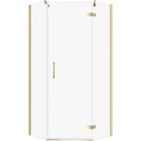 Cersanit City kabina prysznicowa 90x90 cm pięciokątna prawa złoty połysk/szkło przezroczyste S584-086