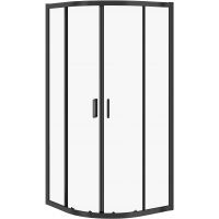 Cersanit Arteco kabina prysznicowa 90x90 cm półokrągła czarny mat/szkło przezroczyste S913-014
