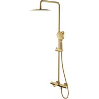 Cersanit Virgo zestaw wannowo-prysznicowy ścienny termostatyczny z deszczownicą złoty S951-864