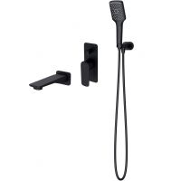 Cersanit Larga zestaw wannowo-prysznicowy podtynkowy czarny S952-044