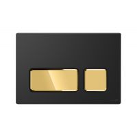 Cersanit Block przycisk spłukujący do WC czarny mat/złoty połysk K97-0400