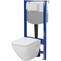 Zestaw Cersanit Moduo miska WC CleanOn squere z deską wolnoopadającą i stelaż podtynkowy Aqua 2.0 S4027-003