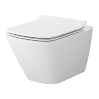 Mito Mesto Square miska WC z deską wolnoopadającą wisząca bez kołnierza biały połysk S701-792
