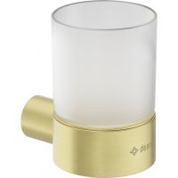 Deante Round kubek na szczoteczki ścienny szkło mleczne/złoty szczotkowany ADRR911