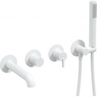 Deante Silia bateria wannowo-prysznicowa podtynkowa biała BQS_A18P