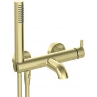 Deante Silia zestaw wannowo-prysznicowy ścienny złoty szczotkowany BQSR11M