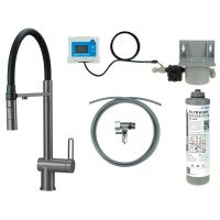 Deante Magnetic zestaw startowy z baterią kuchenną stojąca titanium BRMFD75M