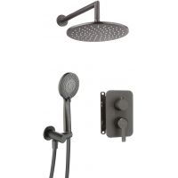Deante Arnika zestaw prysznicowy podtynkowy z deszczownicą titanium BXYZDQAM