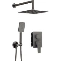 Deante Blur zestaw prysznicowy podtynkowy z deszczownicą titanium BXYZDQLM