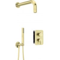 Deante Silia zestaw prysznicowy podtynkowy złoty szczotkowany BXYZRQSM