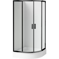 Deante Funkia kabina z brodzikiem 90x90 cm półokrągła czarny mat/szkło przezroczyste KDDZN51K
