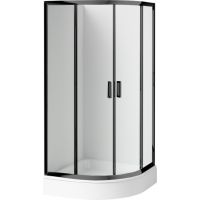 Deante Funkia kabina z brodzikiem 80x80 cm półokrągła czarny mat/szkło przezroczyste KDDZN52K