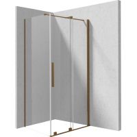 Deante Prizma kabina prysznicowa 140x70 cm prostokątna brąz szczotkowany/szkło przezroczyste KPNCP14S07