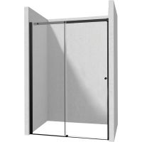 Deante Kerria Plus drzwi prysznicowe 180 cm wnękowe czarny mat/szkło przezroczyste KTSPN18P