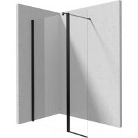 Deante Kerria Plus ścianka prysznicowa 40 cm ruchoma czarny mat/szkło przezroczyste KTSXN72P
